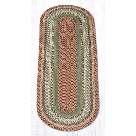 Palacedesigns 2 x 6 ft. Oval Braided Rug, Buttermilk & Cranberr PA2848160